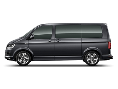 Black 8 Seater Car in white Background