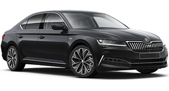 Black Saloon Car in white Background