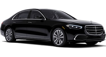 Black Executive Saloon Car in white Background